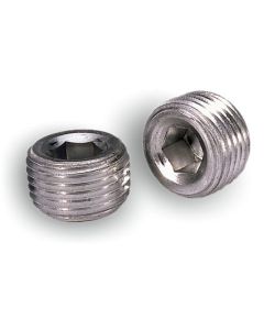 Moroso Pipe Plugs - 1/2in NPT Thread - 3/8in Hex Socket Drive - Aluminum - 2 Pack - 37810