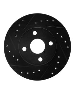 R1 92-95 Toyota Paseo Front Left Drilled & Slotted Black Brake Rotor - 633-76050L