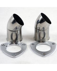 Granatelli 3.0in 304SS Turn Down w/3-Bolt Flange & Gaskets (Pair) - 307530-2