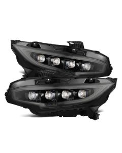 AlphaRex 16-21 Honda Civic NOVA-Series LED Proj Headlights Alpha-Black w/Actv Lgt & Seq.Sig / SB DRL - 880492