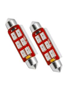 Oracle 44MM 6 LED 3-Chip Festoon Bulbs (Pair) - Red - 5207-003