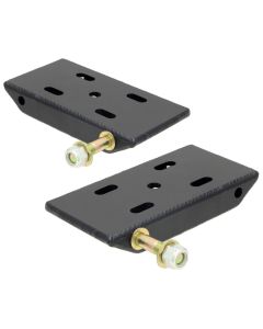 RockJock Jeep CJ Front HD Leaf Spring Plates w/ Shock Mounts For 2in Springs - CE-9031E