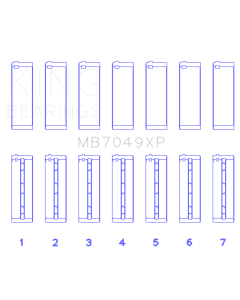 King Engine Bearings Toyota 1FZFE (Size STD) Performance Main Bearing Set - MB7049XP