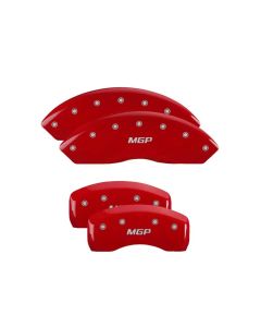 MGP Caliper Covers Set of 4: Red finish, Silver MGP Subaru WRX 2015-2019- MGP-54008SMGPRD