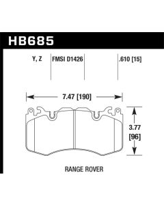 Hawk 10-11 Range Rover/Range Rover Sport Supercharged LTS Front Brake Pads - HB685Y.610