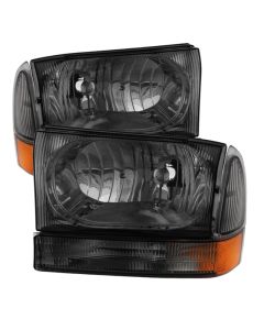 xTune Ford F250/350/450 Superduty 99-04 Crystal Headlights w/ Bumper Lights HD-JH-FF25099-AM-SM - 9025426