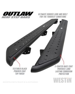Westin 2020 Jeep Gladiator Outlaw Nerf Step Bars - Textured Black - 58-54165