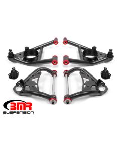 BMR 64-72 A-Body Upper And Lower A-Arm Kit - Black Hammertone - AA033H