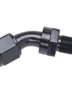 Russell Performance -6 AN 45 Degree Hose End Without Socket - Polished and Black - 615093