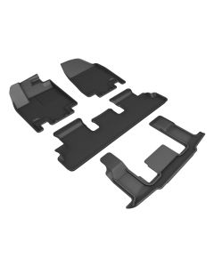 3D MAXider 22-24 Nissan Pathfinder 7-Seat Kagu Black Floor Mat - Row 1/2/3 - L1NS14901509