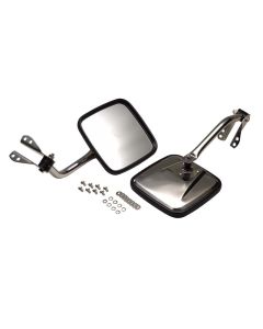 Polished Silver Jeep CJ Mirror Kit - Kentrol 30417