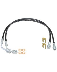 RockJock JK Rear Braided Brake Hose Kit 25.5in Long - CE-9807RBLK