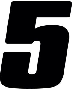 Hardline Dirt Digits 3pk 7 in. - High Gloss Number 5 - Black - DD73B-5