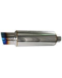 Injen 2 3/8 Universal Muffler w/Titanium burnt rolled Tip and stainless steel resonated inner wall - SES225TT