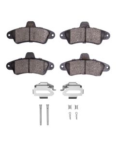 DFC 95-00 Ford Contour Rear 5000 Advanced Low Metallic Brake Pads and Hardware Kit - 1551-0661-01