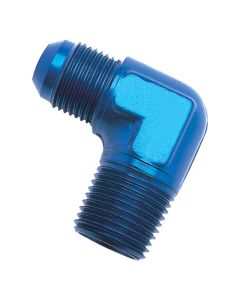 Russell Performance -12 AN to 3/4in NPT 90 Degree Flare to Pipe Adapter (Blue) - 660890