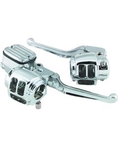 Bikers Choice 96-06 Big Twin 96-03XL With 11/16 Bore Master Cylinder Chrome Handlebar Control Kit - 488731