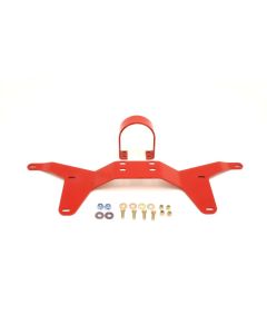 BMR 05-14 S197 Mustang Rear Tunnel Brace w/ Rear Driveshaft Safety Loop - Red - DSL011R