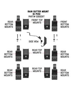 Go Rhino SRM Gutter Mount Bracket Kit - 6 PCS- GO R-5910011T