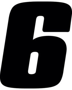 Hardline Dirt Digits 3pk 7 in. - High Gloss Number 6 - Black - DD73B-6