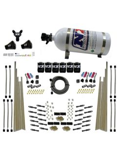 Nitrous Express 8 Cyl Dry Direct Port Three Stage 6 Solenoids Nitrous Kit (200-600HP) w/10lb Bottle - 93206-10