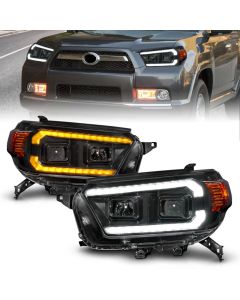 ANZO 10-13 Toyota 4Runner Projector Headlights - Black - 111602