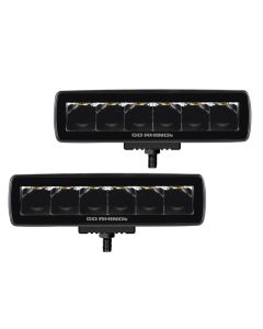 Go Rhino Xplor Blackout Series Sixline LED Spot Light Kit (Surface/Threaded Stud Mount) - Blk (Pair) - 750300621SBS