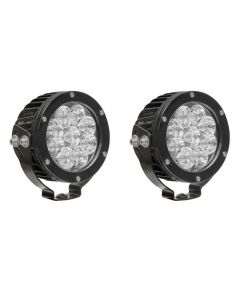 Westin Axis LED Auxiliary Light 4.75 inch Round Flood w/3W Osram (Set of 2) - Black - 09-12007B-PR