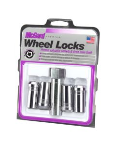 McGard Wheel Lock Nut Set - 4pk. (Tuner / Cone Seat) M14X1.5 / 1in. Hex / 1.935in. Length - Chrome - 25110