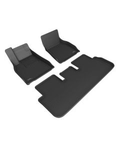 3D MAXpider 21-22 Tesla Model S Kagu 1st & 2nd Row Floormats - Black - L1TL03801509