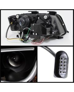 Spyder Audi A6 02-04 Projector Headlights Halogen Model Light Tube DRL Blk PRO-YD-ADA601-LTDRL-BK - 5071873