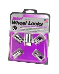 McGard Wheel Lock Nut Set - 4pk. (Uni-Lug) M12X1.5 / 13/16 Hex / .197in. Shank / 1.375in. L - Chrome - 24022