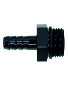 DeatschWerks 10AN ORB Male to 3/8in Male Triple Barb Fitting (Incl O-Ring) - Anodized Matte Black - 6-02-0517-B