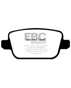 EBC 07-12 Land Rover LR2 3.2 Greenstuff Rear Brake Pads - DP61933