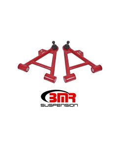 BMR 79-93 Fox Mustang Lower Non-Adj. A-Arms (Coilover Only) w/ Tall Ball Joint (Poly) - Red - AA038R