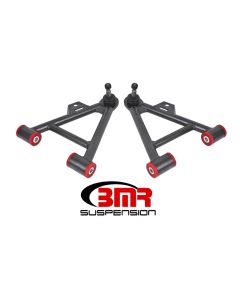 BMR 79-93 Mustang Lower Non-Adj. A-Arms (Coilover Only) w/ Tall Ball Joint (Poly) - Black Hammertone - AA038H