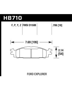 Hawk Ford/Lincoln 11-13 Explorer/09-13 Flex/10-13 Taurus/MKS/MKT Performance Ceramic Brake Pad - HB710Z.706