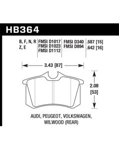 Hawk 98-00 Audi A4 2.8L Avant Rear ER-1 Brake Pads - HB364D.587
