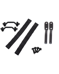Kentrol Jeep Wrangler TJ Polished Stainless Door Strap Kit Black Powdercoat Stainless Steel - 50724