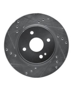 R1 11-15 Mazda 2 (Mexico) Front Left Drilled & Slotted Silver Brake Rotor - 631-80050L