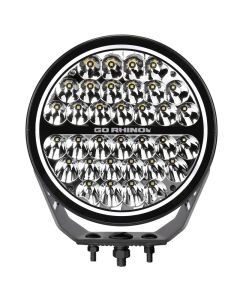 Go Rhino Xplor Blackout Series Round Single LED Spot Light Kit w/DRL (Surface Mount) 9in. - Blk - 751700911SRS