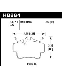 Hawk Porsche 911 ER-1 Endurance Racing Brake Pads (Works with Iron/Metal Rotors) - HB664D.634