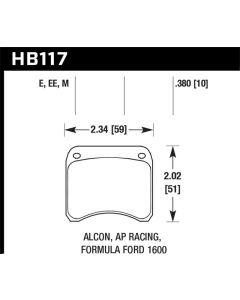 Hawk AP Racing CP3696 Black Race Brake Pads - HB117M.380