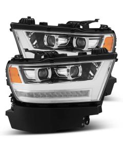 AlphaRex 19-20 Dodge Ram 1500 LUXX LED Proj Headlights Plank Chrome w/Activ Light/Seq Signal/DRL - 880544