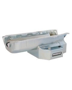 Moroso 86-Up Chevrolet Small Block (w/1 Piece Rear Main Seal) Wet Sump 7qt 7-1/8in Steel Oil Pan - 21319
