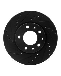 R1 03-05 Mazda 6 Front Left Drilled & Slotted Black Brake Rotor - 633-80038L