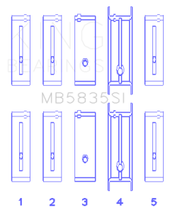 King Engine Bearings Chevrolet 121Ci/Ln2 134Ci +.002 (Size +0.50mm) Main Bearing Set - MB5835SI0.5