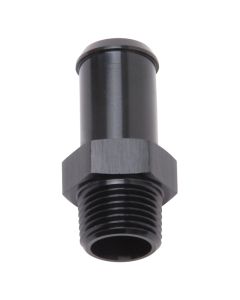 Edelbrock Hose End Straight 3/8In NPT to 5/8In Barb Black Anodize - 8187