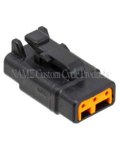 NAMZ Deutsch DTM 3-Position Plug w/3 Stamped Terminals & Wedgelock - Black (HD 74113-98BK) - MDP-3B