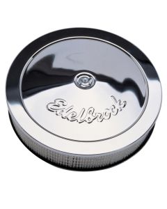 Edelbrock Air Cleaner Pro-Flo Series Round Steel Top Paper Element 14In Dia X 3 313In Chrome - 1207